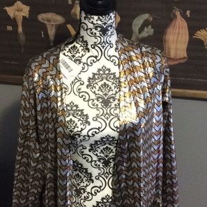 LulaRoe Sarah Shiny Chevron Cardigan Large